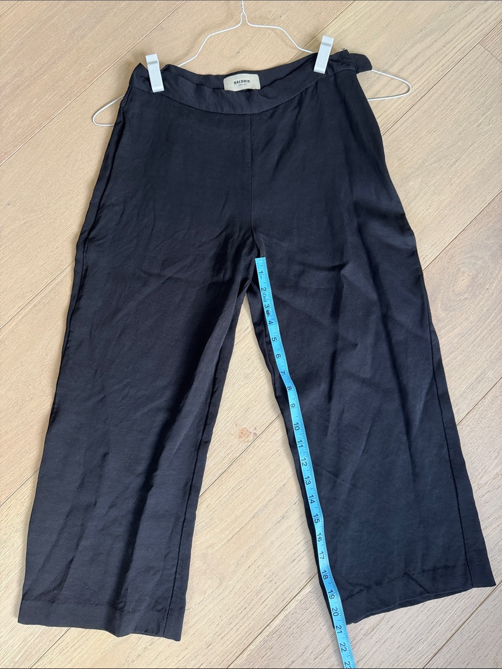 baldwin Black Cropped Wide-Leg Pants
